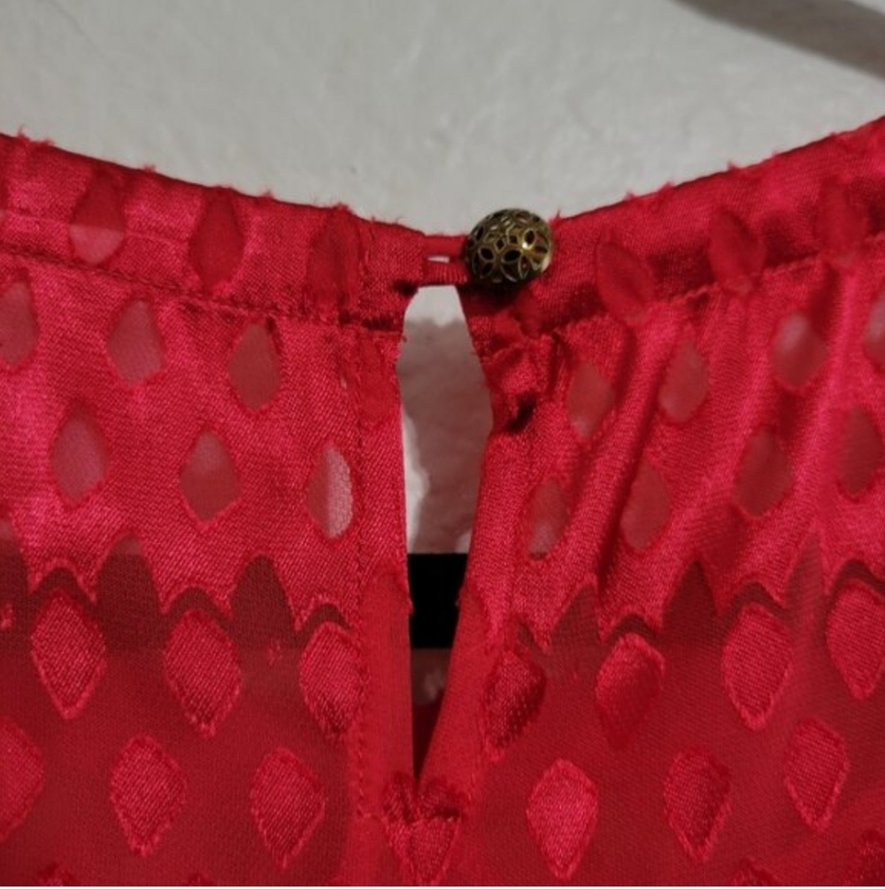 CAbi Vibrant Red Sleeveless Blouse - Picture 5 of 10